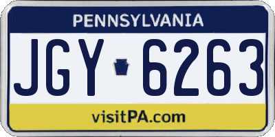 PA license plate JGY6263
