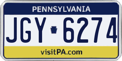 PA license plate JGY6274