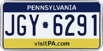 PA license plate JGY6291