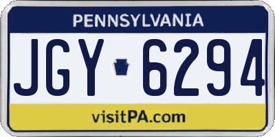 PA license plate JGY6294