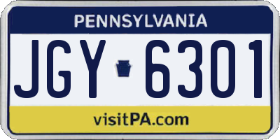 PA license plate JGY6301