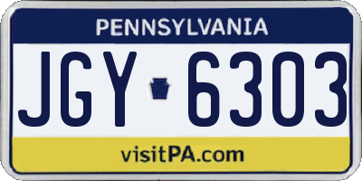 PA license plate JGY6303