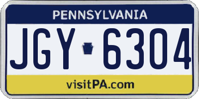 PA license plate JGY6304