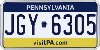 PA license plate JGY6305