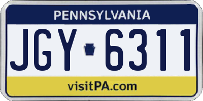 PA license plate JGY6311