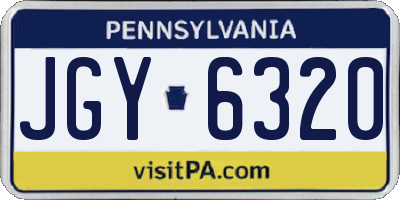 PA license plate JGY6320
