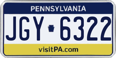 PA license plate JGY6322