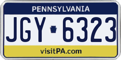 PA license plate JGY6323