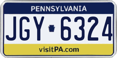 PA license plate JGY6324