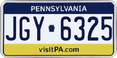 PA license plate JGY6325