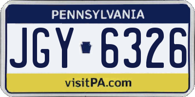 PA license plate JGY6326