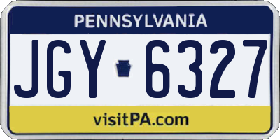 PA license plate JGY6327