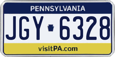 PA license plate JGY6328