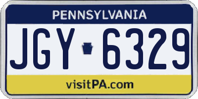 PA license plate JGY6329