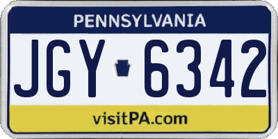 PA license plate JGY6342