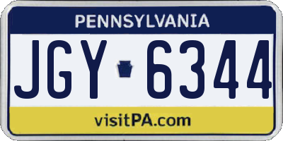 PA license plate JGY6344