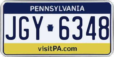 PA license plate JGY6348