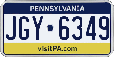 PA license plate JGY6349