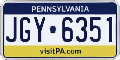 PA license plate JGY6351