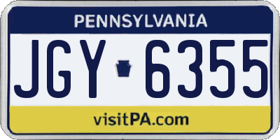 PA license plate JGY6355