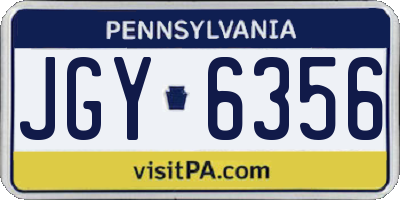 PA license plate JGY6356