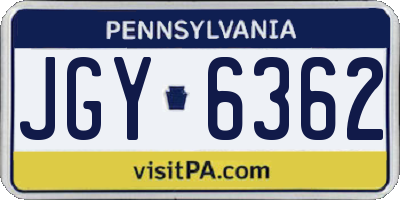 PA license plate JGY6362