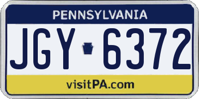 PA license plate JGY6372