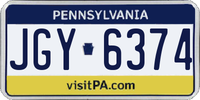 PA license plate JGY6374