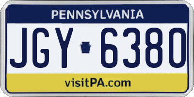 PA license plate JGY6380