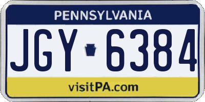 PA license plate JGY6384