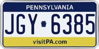 PA license plate JGY6385