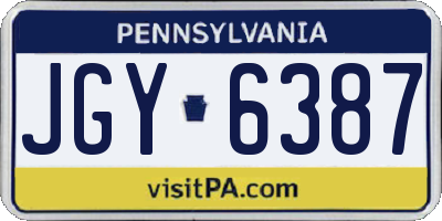 PA license plate JGY6387