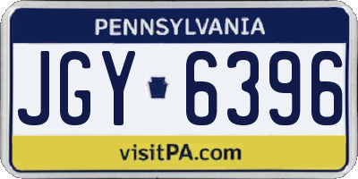 PA license plate JGY6396