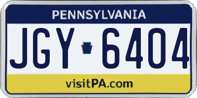 PA license plate JGY6404