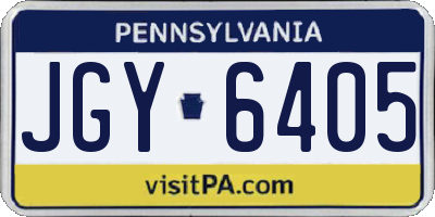 PA license plate JGY6405