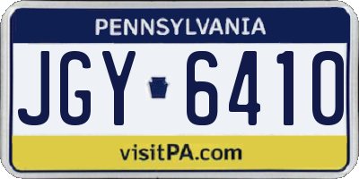 PA license plate JGY6410