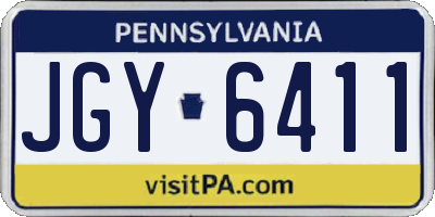 PA license plate JGY6411