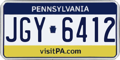 PA license plate JGY6412