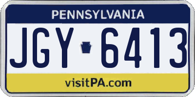 PA license plate JGY6413