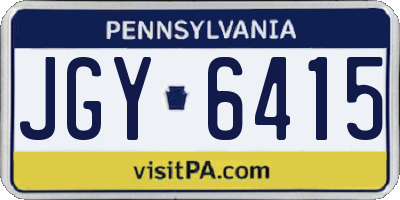 PA license plate JGY6415