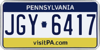 PA license plate JGY6417