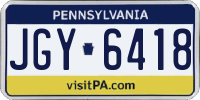 PA license plate JGY6418