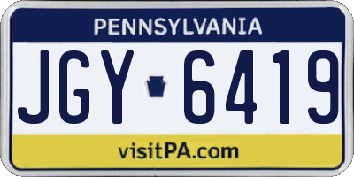PA license plate JGY6419