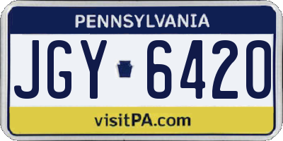 PA license plate JGY6420