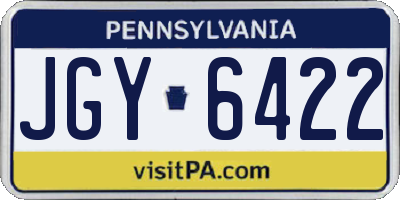 PA license plate JGY6422