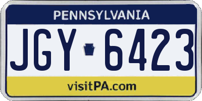 PA license plate JGY6423