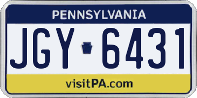 PA license plate JGY6431