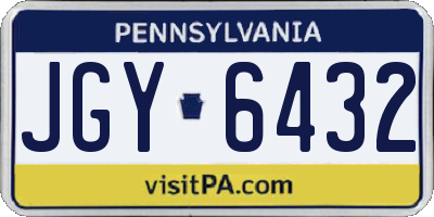 PA license plate JGY6432