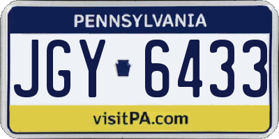 PA license plate JGY6433