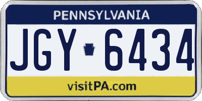 PA license plate JGY6434